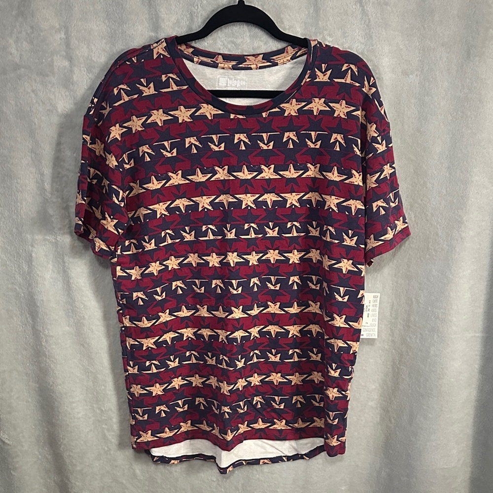 LuLaRoe Red, “White”, and Blue Star “Patrick” Tee